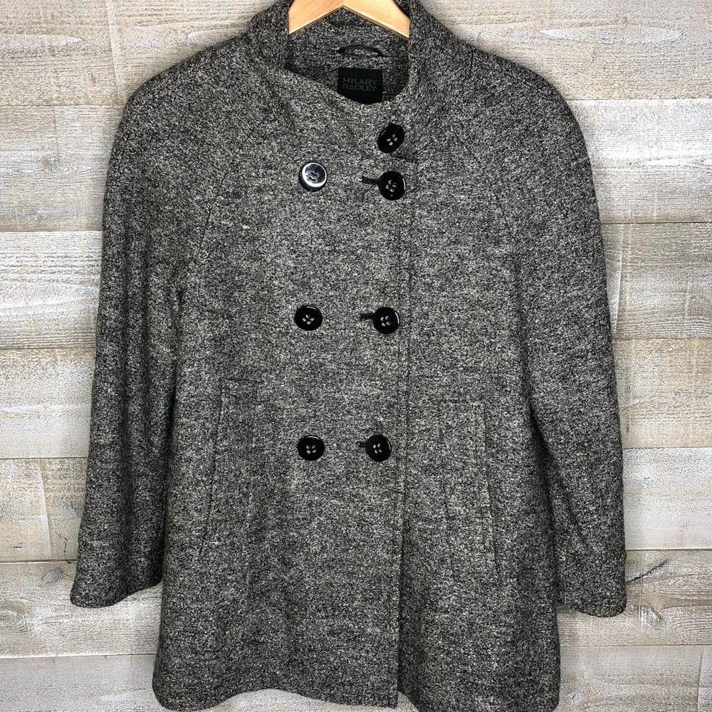 Hilary Radley grey part wool wool blend peacoat winter jacket